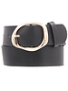 ARTBOX Faux Leather Oval Organic Textured Buckle Belt