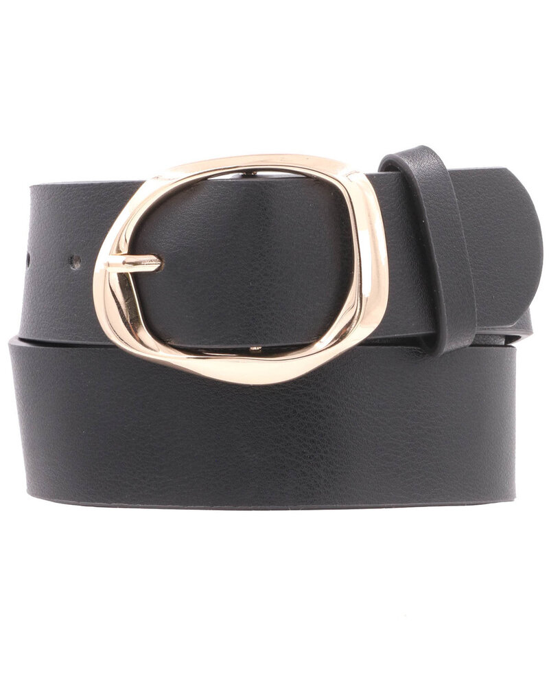 ARTBOX Faux Leather Oval Organic Textured Buckle Belt
