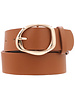 ARTBOX Faux Leather Oval Organic Textured Buckle Belt