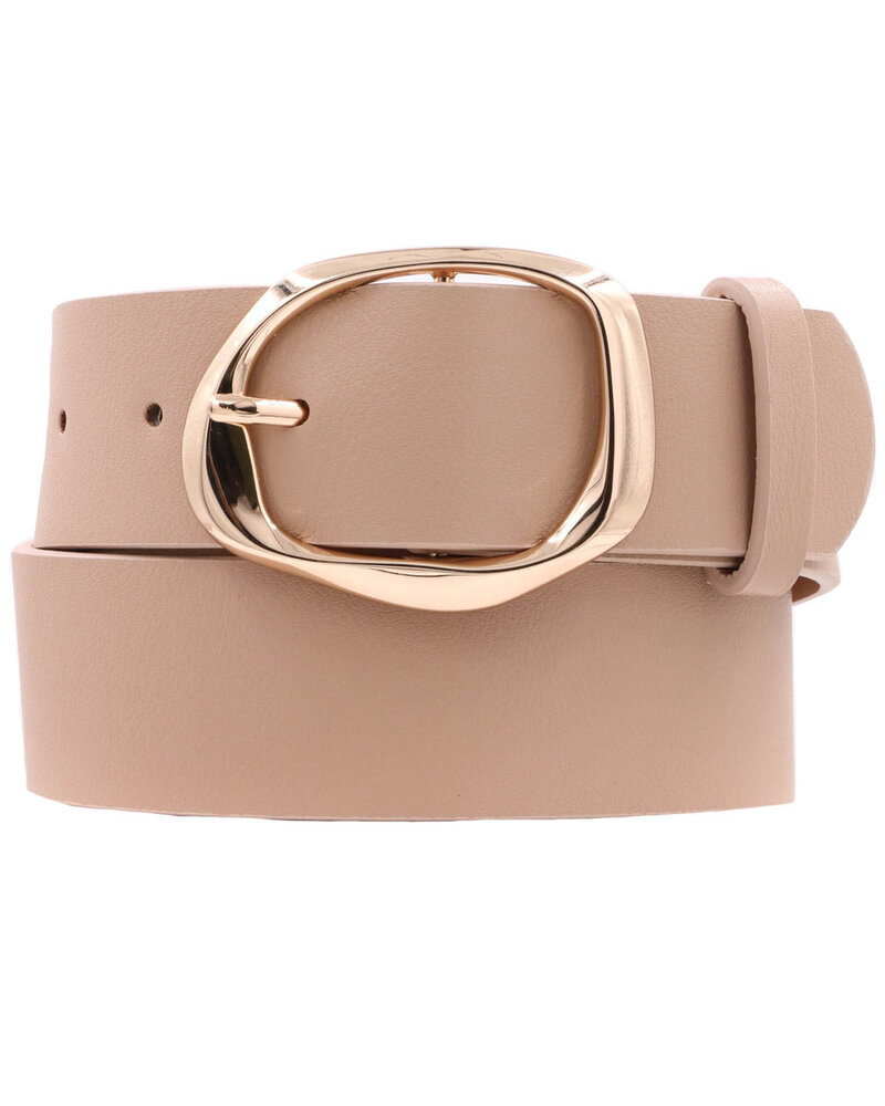 ARTBOX Faux Leather Oval Organic Textured Buckle Belt
