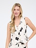 The Workshop Doodle Print Button Front Linen Vest