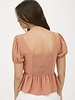 Blu Pepper Cropped Sleeve Bow Top