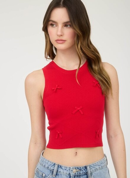 The Workshop Bow Detail Crew Neck Sleeveless Sweater