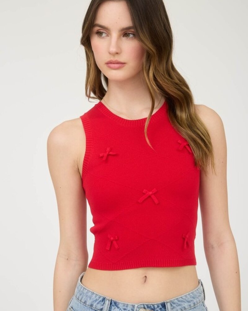 The Workshop Bow Detail Crew Neck Sleeveless Sweater