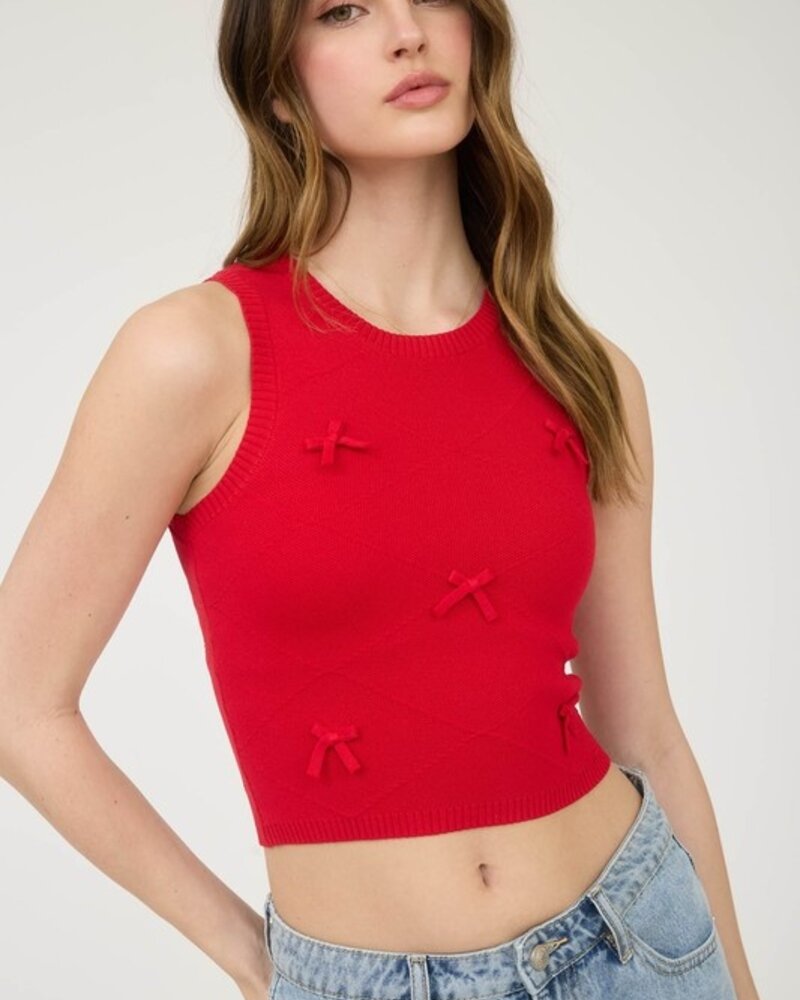 The Workshop Bow Detail Crew Neck Sleeveless Sweater