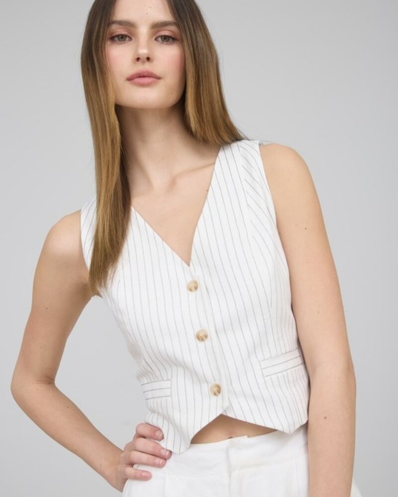 The Workshop Pinstripe Button Down Back Tie Vest