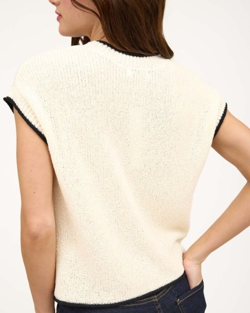 The Workshop Contrast Trim Short Sleeve Pocket Sweater