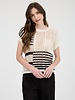 Blu Pepper Multi Stripe Short Sleeve Sheer Chochet Knit