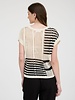Blu Pepper Multi Stripe Short Sleeve Sheer Chochet Knit
