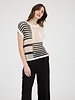 Blu Pepper Multi Stripe Short Sleeve Sheer Chochet Knit