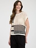 Blu Pepper Multi Stripe Short Sleeve Sheer Chochet Knit