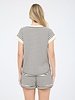 Blu Pepper Stripe Short Sleeve Snap Button Knit