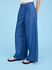 Blu Pepper Pleated Wide Leg Chambray Pants