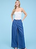 Blu Pepper Pleated Wide Leg Chambray Pants