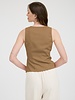 The Workshop Linen Button Down Split Hem Cropped Vest