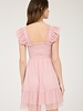 Mine Polka Dot Chiffon Smocked Ruffle Mini Dress