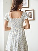 Mine Floral Lace Trim Front Hook&Eye Mini Dress