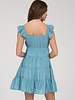 Blu Pepper Vneck Tiered Babydoll Mini Dress