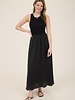 Blu Pepper Knit Mixed Media Sleeveless Midi Dress