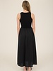Blu Pepper Knit Mixed Media Sleeveless Midi Dress