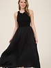 Blu Pepper Knit Mixed Media Sleeveless Midi Dress
