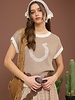 Blu Pepper Brown Horseshoe Sweater W/White Border