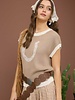 Blu Pepper Brown Horseshoe Sweater W/White Border