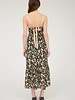 Mine Floral Lace Trim Ribbon Strap Back Tie Midi Dress