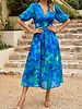 Supreme Fashion Deep V Puff Sleeves Lined Dress