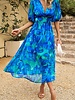 Supreme Fashion Deep V Puff Sleeves Lined Dress