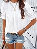 Supreme Fashion Round Neck Ruffle Sleeve Loose Fir Shir