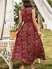 Supreme Fashion Floral Shirred Sleeveless A Line Dress