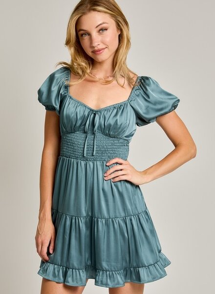LELIS Slik Runched Waist Mini Dress