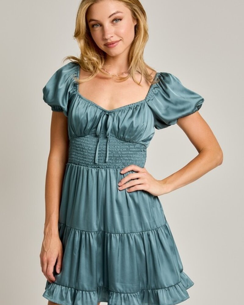 LELIS Slik Runched Waist Mini Dress