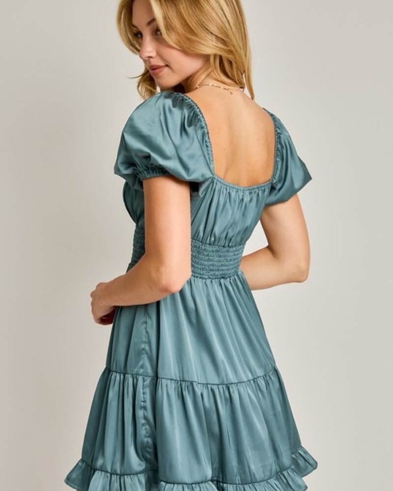 LELIS Slik Runched Waist Mini Dress