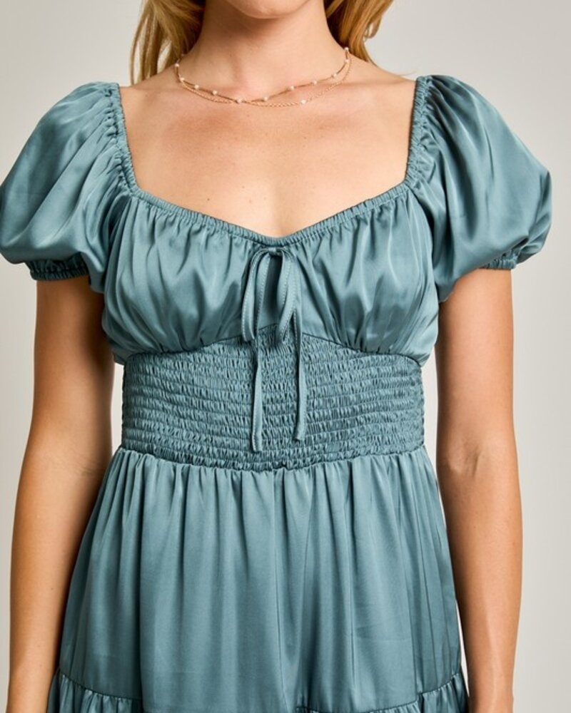 LELIS Slik Runched Waist Mini Dress