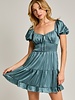 LELIS Slik Runched Waist Mini Dress