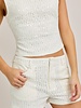 LELIS Sleeveless Sparkly Flower Detail Set