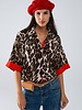 Q2 Leopard 3/4 Sleeve W/Red Detail