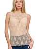 Lace See-Through Layering Sleeveless Top