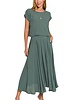 Heavy Woven Span Crop Tee & Skirt Set