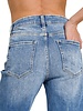 Mid Rise Staright Raw Hem Denim Pants