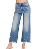Distressed Raw Hem Denim Pants