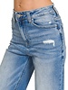 Distressed Raw Hem Denim Pants