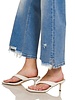 Distressed Raw Hem Denim Pants