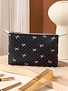 Bow Ribbon Vegan Leather Cosmetic Bag