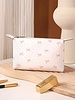 Bow Ribbon Vegan Leather Cosmetic Bag