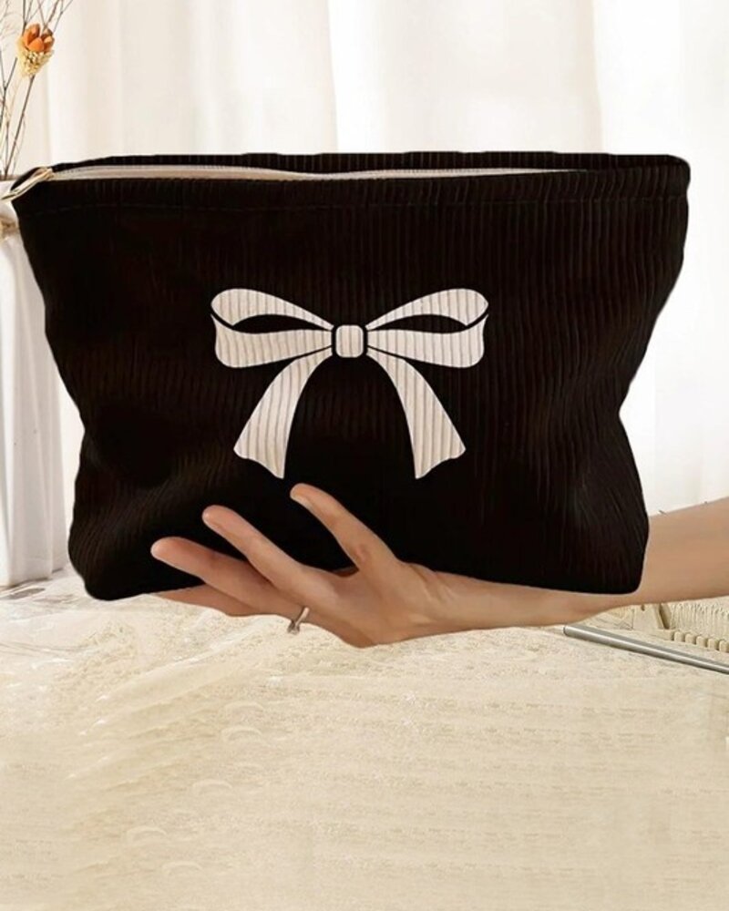 Bowknot Pattern Cosmetic Clutch Bag