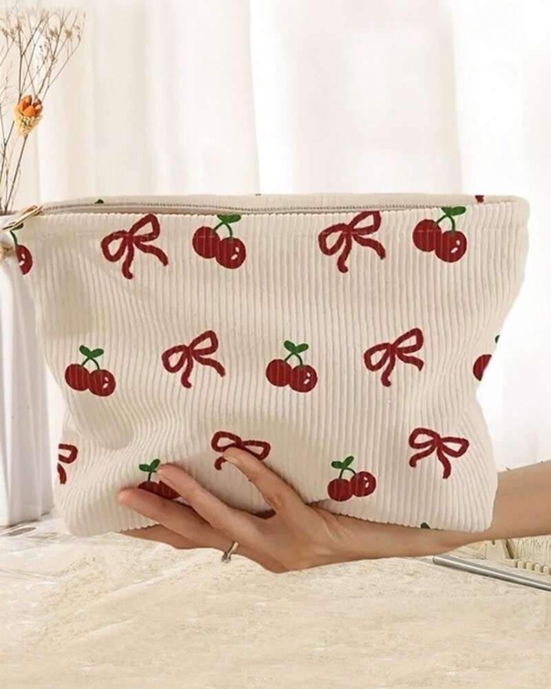 Bowknot Pattern Cosmetic Clutch Bag
