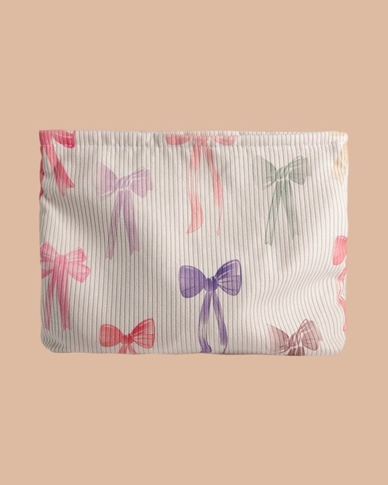 Bowknot Pattern Cosmetic Clutch Bag